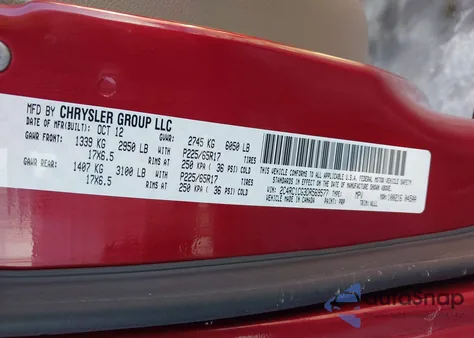 2013 Chrysler Town & Country Touring-L z USA, uszkodzony, nr VIN 2C4RC1CG3DR569577